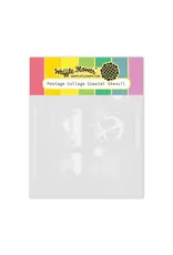WAFFLE FLOWER WAFFLE FLOWER POSTAGE COLLAGE COASTAL STENCIL SET