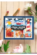 WAFFLE FLOWER WAFFLE FLOWER POSTAGE COLLAGE COASTAL STENCIL SET