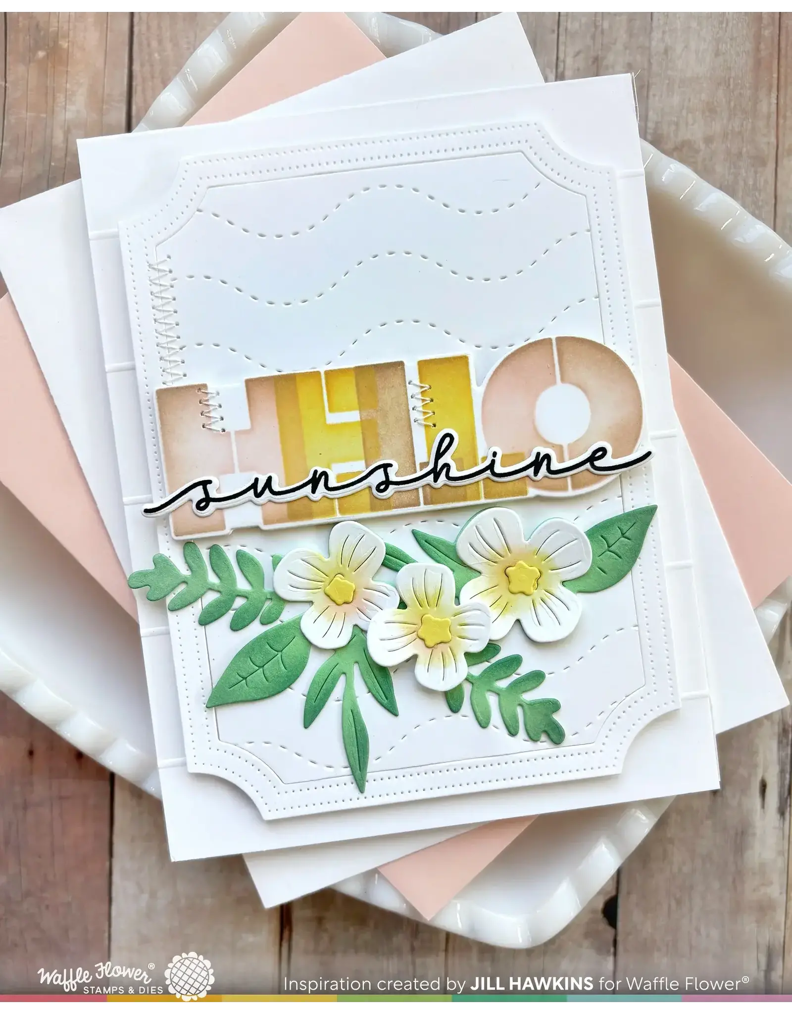 WAFFLE FLOWER WAFFLE FLOWER OVERLAPPING HELLO DIE-N-STENCIL