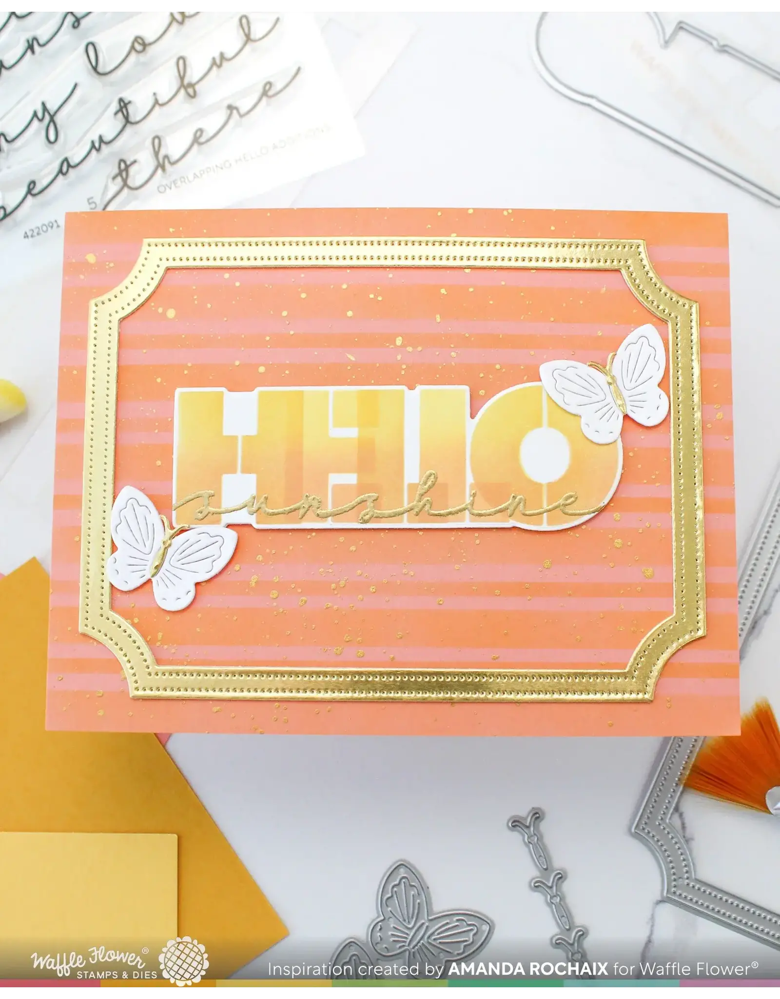 WAFFLE FLOWER WAFFLE FLOWER OVERLAPPING HELLO DIE-N-STENCIL