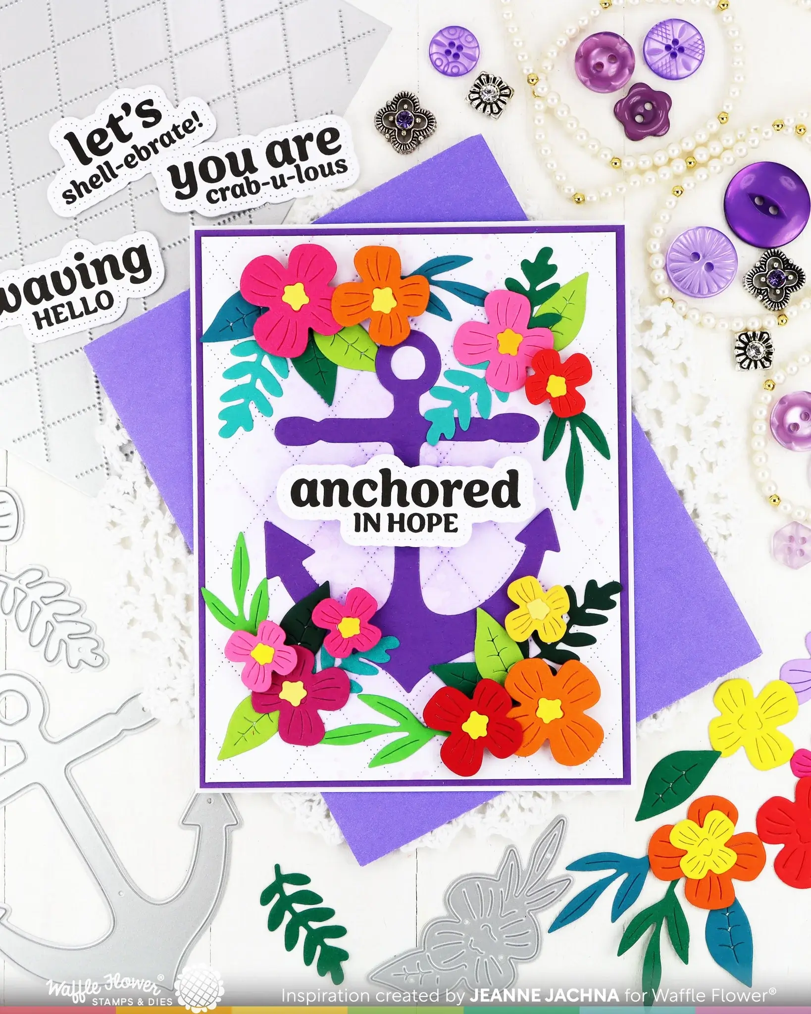 WAFFLE FLOWER WAFFLE FLOWER FLORAL ANCHOR DIE SET