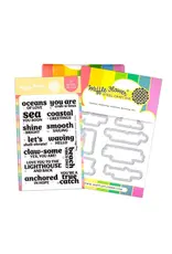 WAFFLE FLOWER WAFFLE FLOWER COASTAL GREETINGS CLEAR STAMP SET AND DIE COMBO