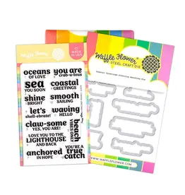 WAFFLE FLOWER WAFFLE FLOWER COASTAL GREETINGS CLEAR STAMP SET AND DIE COMBO