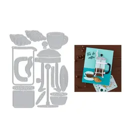 HERO ARTS HERO ARTS COFFEE AND CROISSANT ETCHED DIE SET