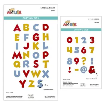 SPELLBINDERS SPELLBINDERS SAY CHEESE CLASSIC MOUSE COLLECTION ALPHABET & NUMBERS DIE BUNDLE