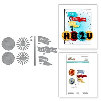 SPELLBINDERS SPELLBINDERS SAY CHEESE CLASSIC MOUSE COLLECTION FLAGS & BANNERS ETCHED DIE SET