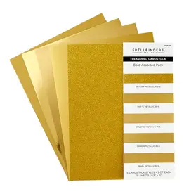 SPELLBINDERS SPELLBINDERS GOLD ASSORTMENT TREASURED CARDSTOCK 8.5x11 15/PK