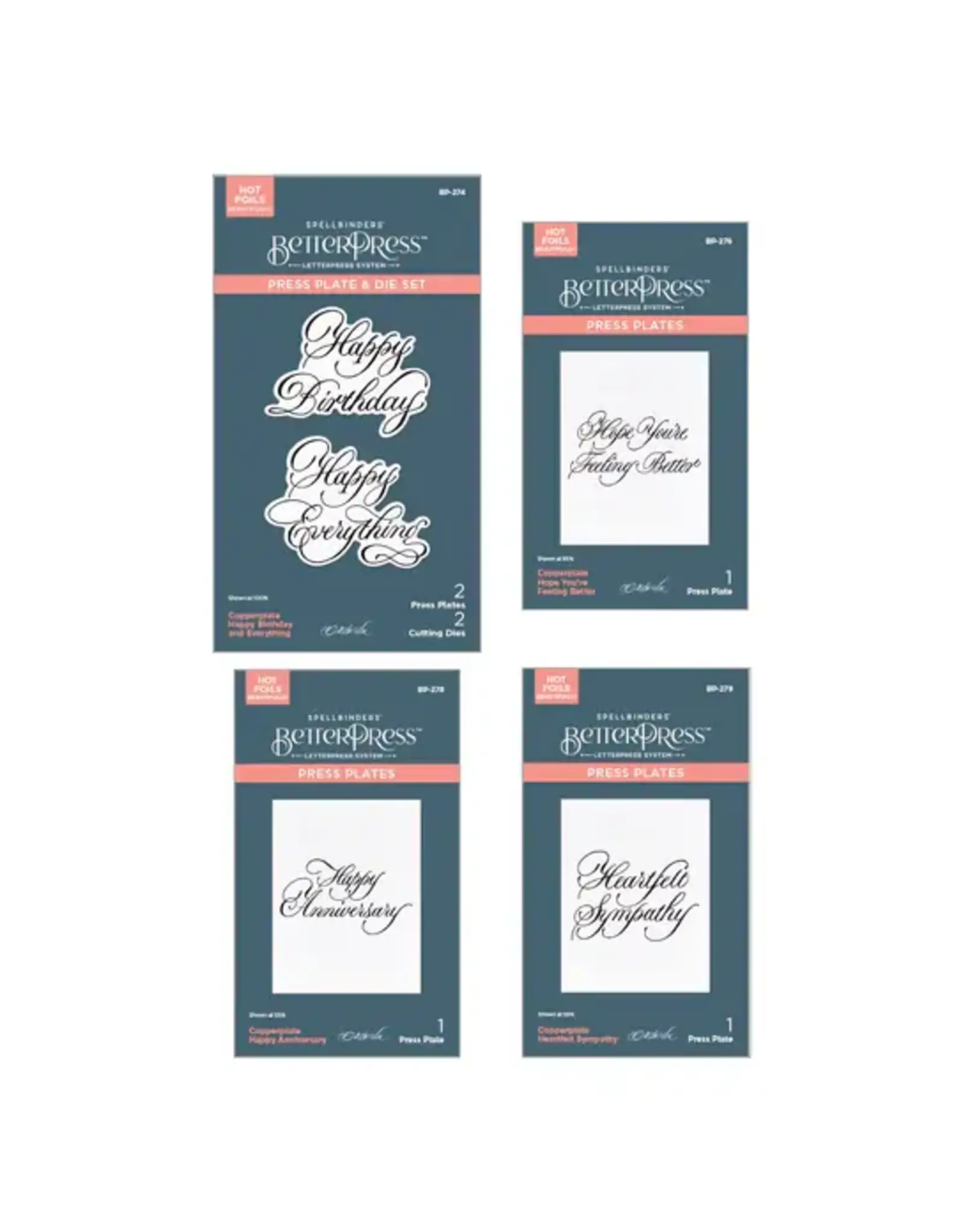 SPELLBINDERS SPELLBINDERS BETTERPRESS HAPPY BIRTHDAY AND EVERYTHING COLLECTION PRESS PLATE BUNDLE