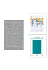 SPELLBINDERS SPELLBINDERS DINA WAKLEY COLLAGED BIRDS COLLECTION SCRIBBLED LETTER 3D EMBOSSING FOLDER