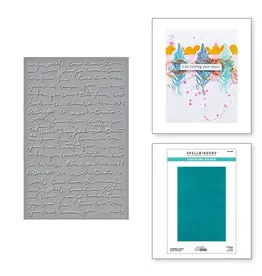 SPELLBINDERS SPELLBINDERS DINA WAKLEY COLLAGED BIRDS COLLECTION SCRIBBLED LETTER 3D EMBOSSING FOLDER
