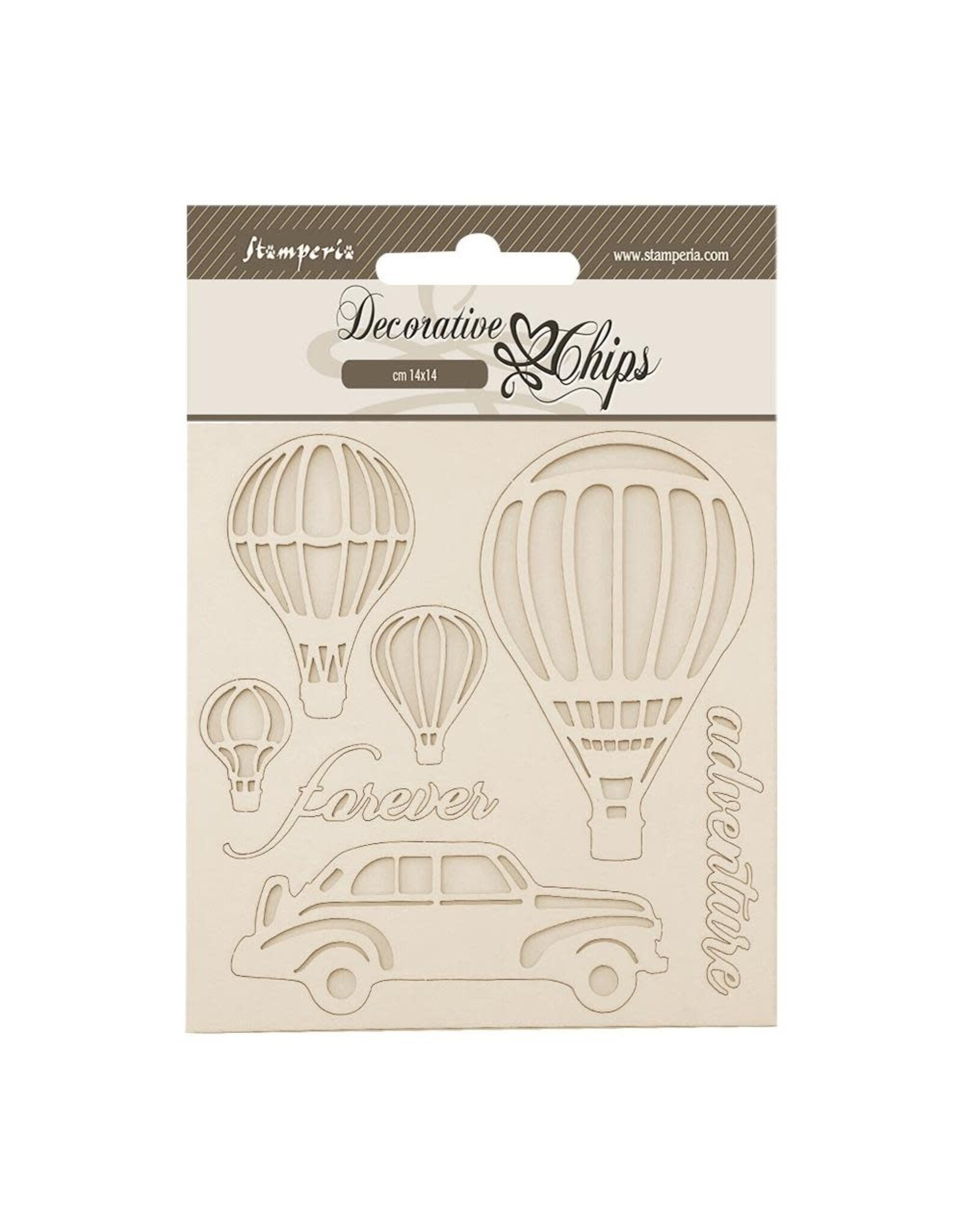 STAMPERIA STAMPERIA TIMELESS AIR BALLOONS 5.5x5.5 LARGE DECORATIVE CHIPS