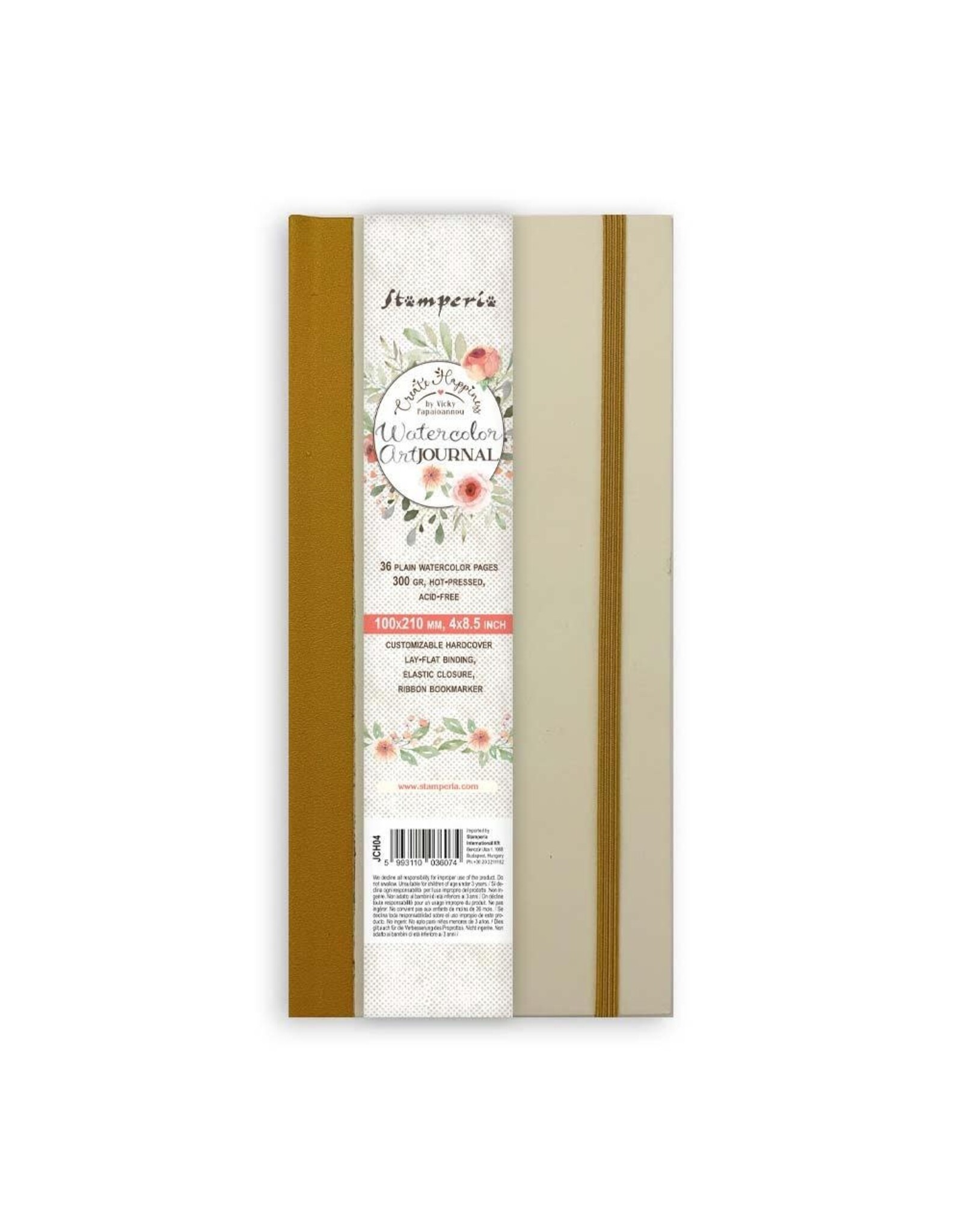 STAMPERIA STAMPERIA VICKY PAPAIOANNOU CREATE HAPPINESS 4x8.5 WATERCOLOR MIXED MEDIA JOURNAL