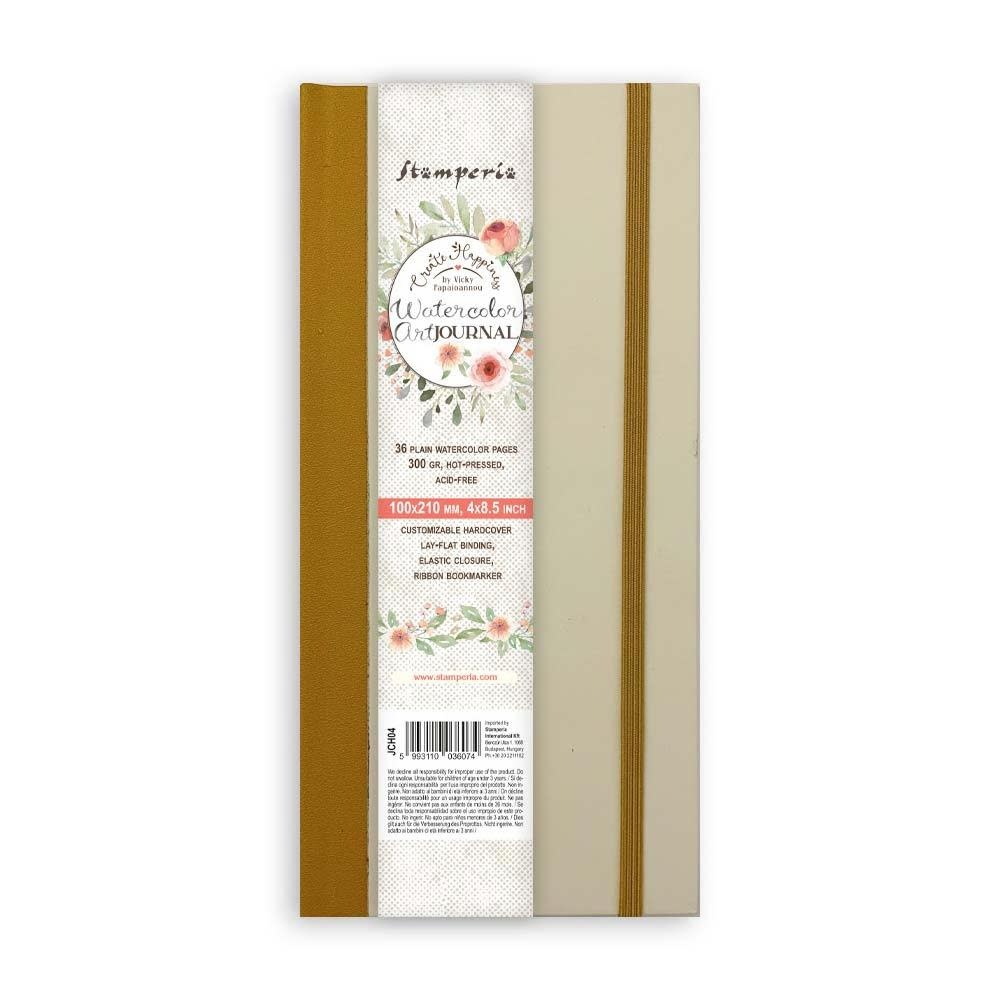 STAMPERIA STAMPERIA VICKY PAPAIOANNOU CREATE HAPPINESS 4x8.5 WATERCOLOR MIXED MEDIA JOURNAL