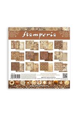 STAMPERIA STAMPERIA COFFEE AND CHOCOLATE BACKGROUNDS SELECTION 12X12 COLLECTION PACK 10 SHEETS