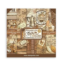 STAMPERIA STAMPERIA COFFEE AND CHOCOLATE 8x8 PAPER PACK 10 SHEETS