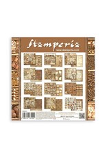 STAMPERIA STAMPERIA COFFEE AND CHOCOLATE 8x8 PAPER PACK 10 SHEETS