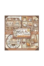STAMPERIA STAMPERIA COFFEE AND CHOCOLATE MAXI PAD 8x8 PAPER PACK 22 SINGLE FACED SHEETS