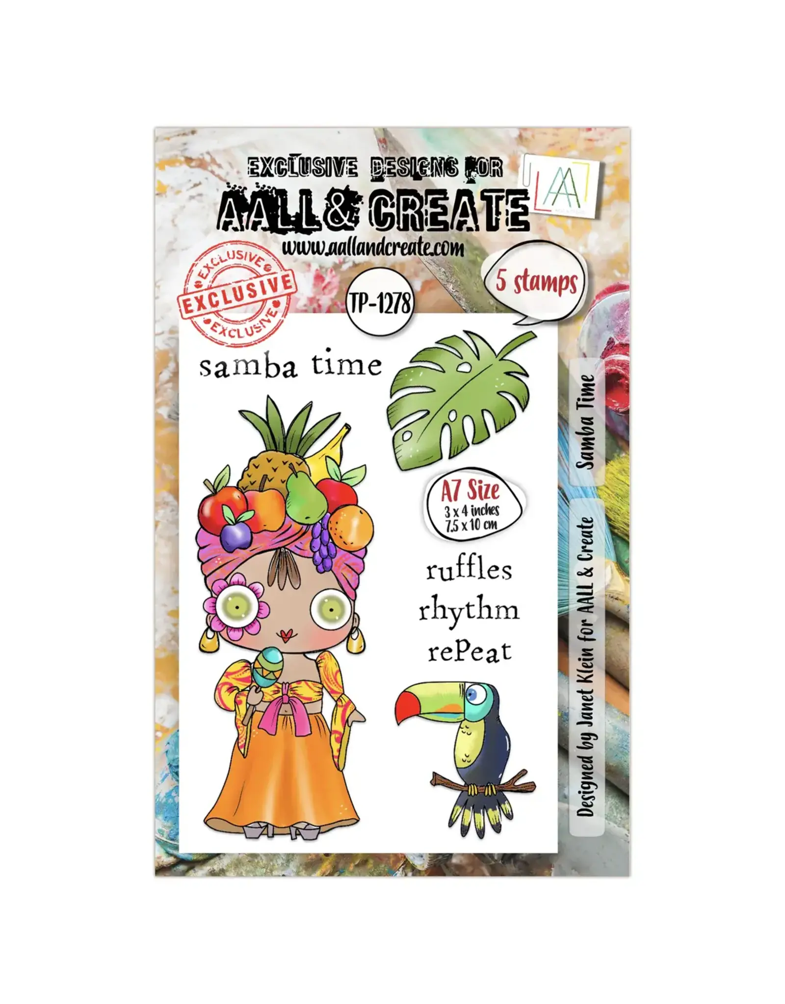 AALL & CREATE AALL & CREATE JANET KLEIN #1278 SAMBA TIME A7 CLEAR STAMP