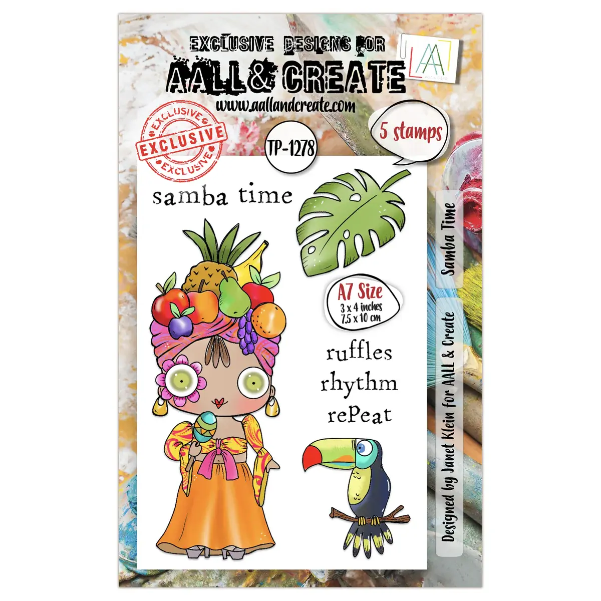 AALL & CREATE AALL & CREATE JANET KLEIN #1278 SAMBA TIME A7 CLEAR STAMP