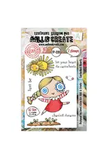AALL & CREATE AALL & CREATE JANET KLEIN #1281 CARTWHEEL HEARTS A7 CLEAR STAMP SET