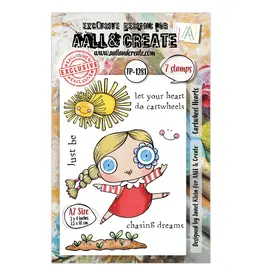 AALL & CREATE AALL & CREATE JANET KLEIN #1281 CARTWHEEL HEARTS A7 CLEAR STAMP SET