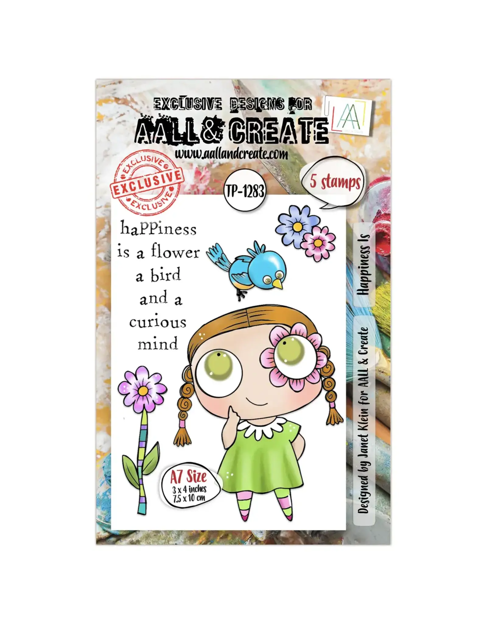 AALL & CREATE AALL & CREATE JANET KLEIN #1283 HAPPINESS IS A7 CLEAR STAMP SET