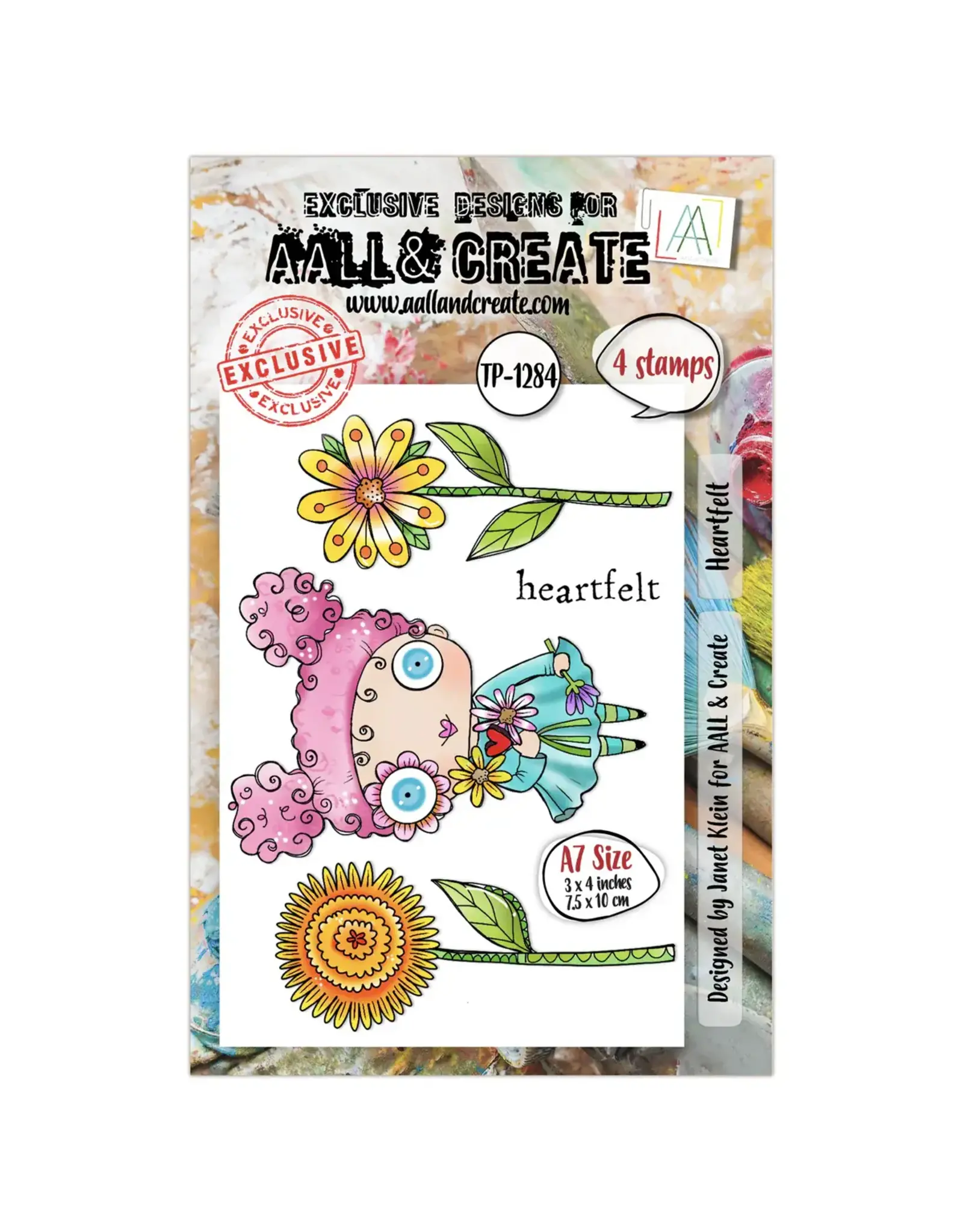 AALL & CREATE AALL & CREATE JANET KLEIN #1284 HEARTFELT A7 CLEAR STAMP SET