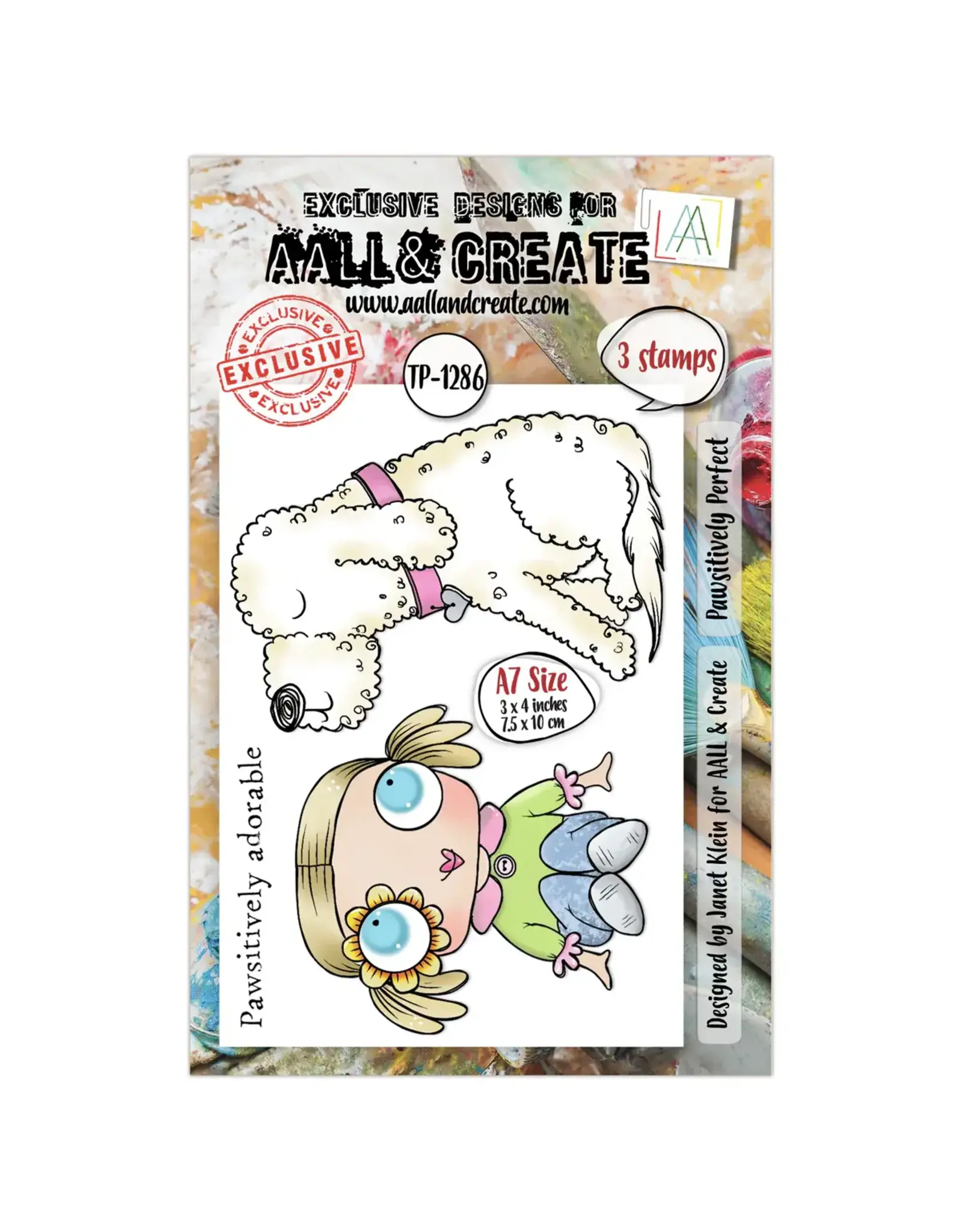 AALL & CREATE AALL & CREATE JANET KLEIN #1286 PAWSITIVELY PERFECT A7 CLEAR STAMP SET