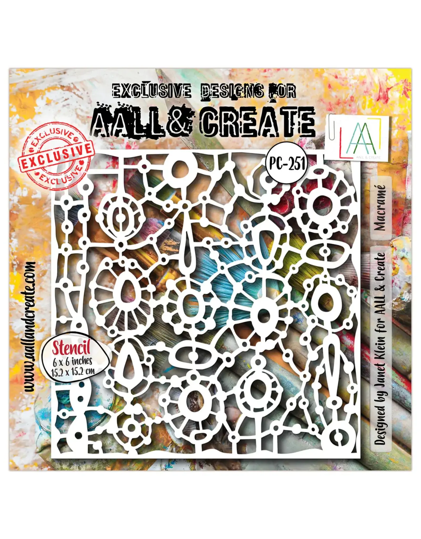 AALL & CREATE AALL & CREATE JANET KLEIN #251 MACRAMÉ 6X6 STENCIL