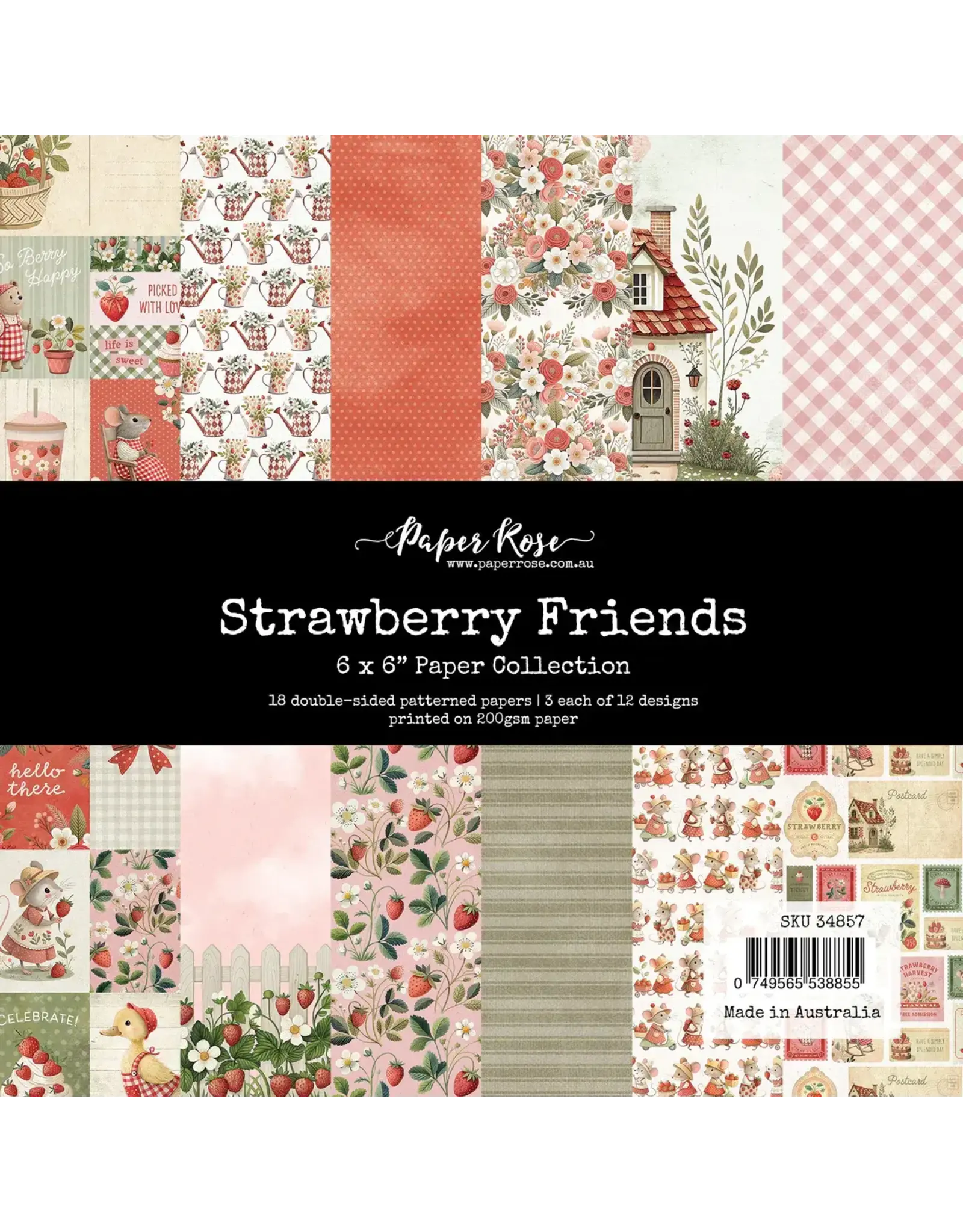 PAPER ROSE PAPER ROSE STRAWBERRY FRIENDS 6x6 PAPER COLLECTION
