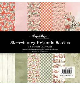 PAPER ROSE PAPER ROSE STRAWBERRY FRIENDS BASICS 6x6 PAPER COLLECTION