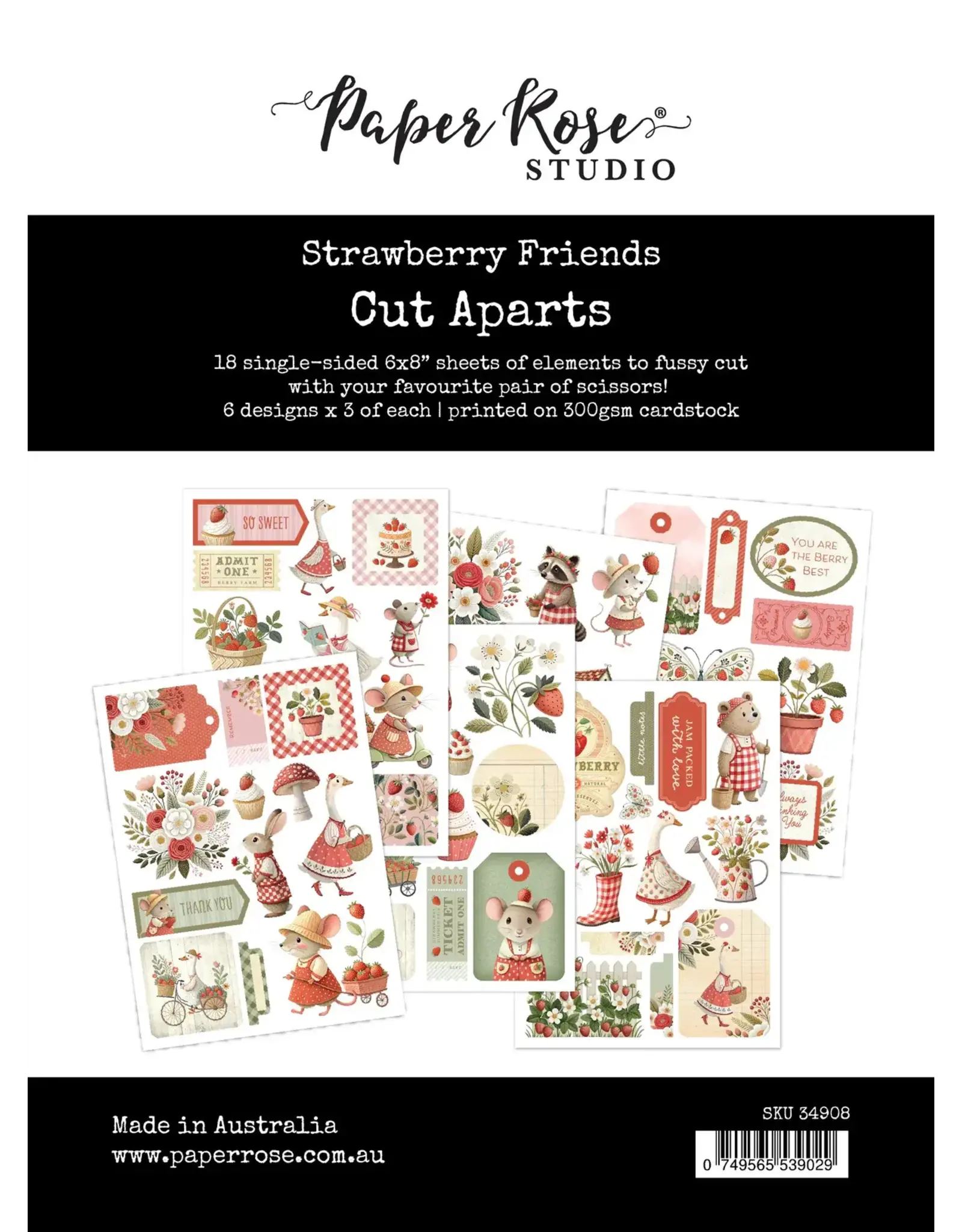 PAPER ROSE PAPER ROSE STRAWBERRY FRIENDS CUT APARTS