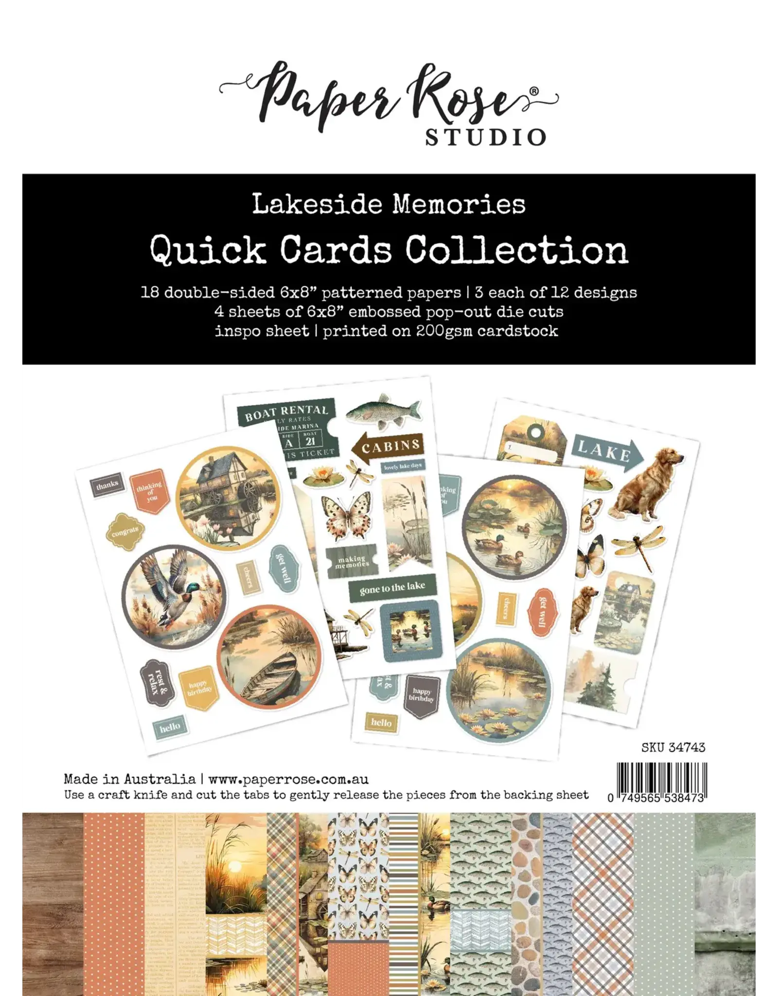 PAPER ROSE PAPER ROSE LAKESIDE MEMORIES QUICK CARDS KIT