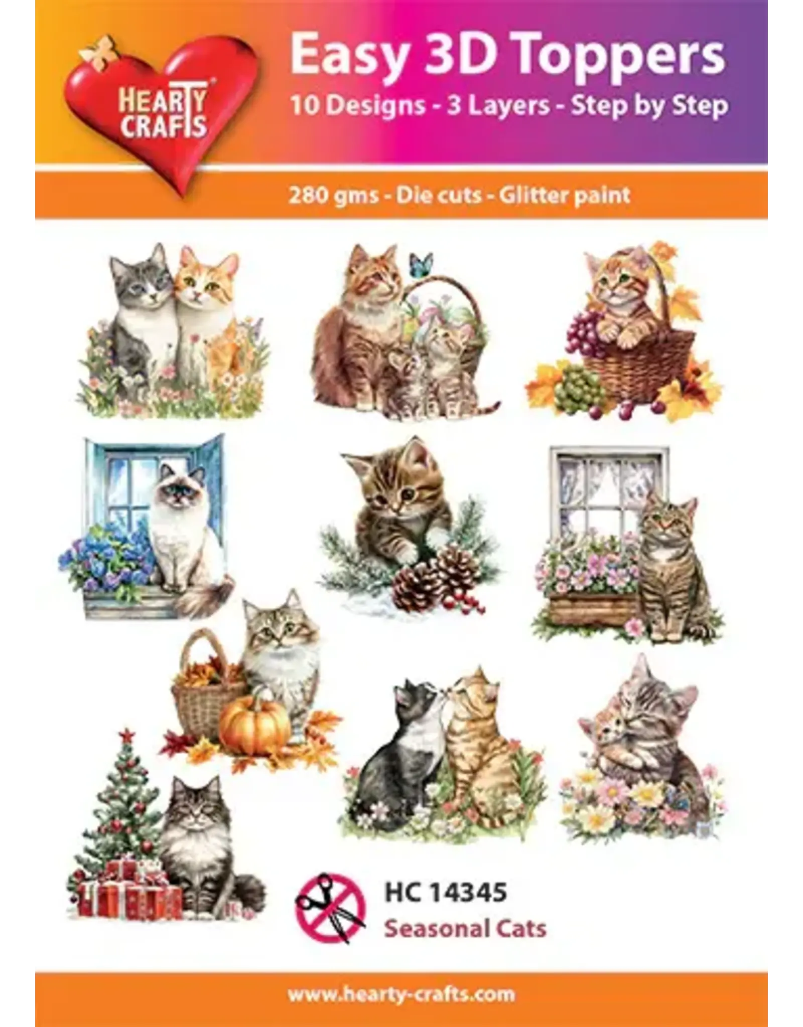 HEARTY CRAFTS HEARTY CRAFTS SEASONAL CAT EASY 3D TOPPERS