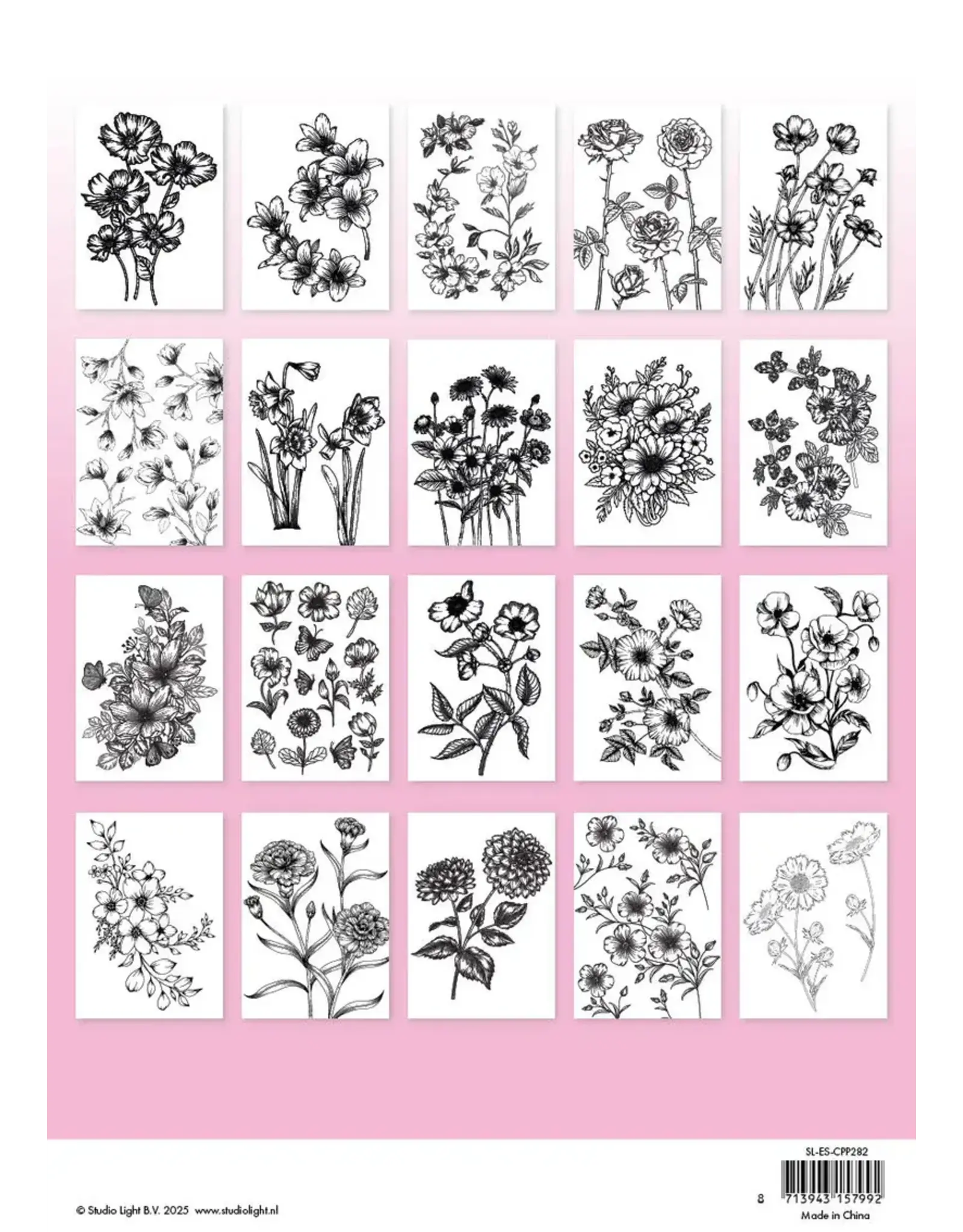 STUDIOLIGHT STUDIOLIGHT FLOWERS ESSENTIALS COLORING PAGES 20 SHEETS