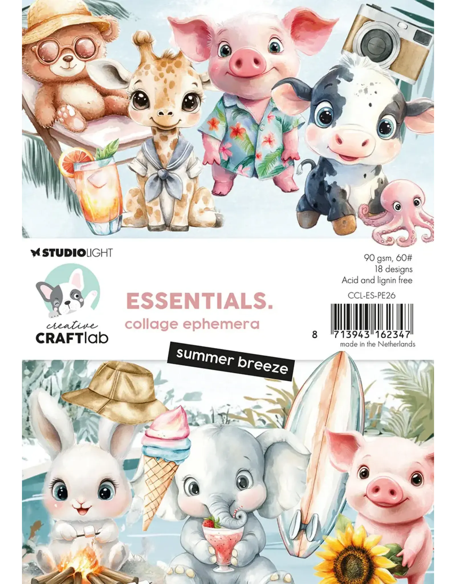 STUDIOLIGHT STUDIOLIGHT ESSENTIALS SUMMER BREEZE EPHEMERA 18/PK