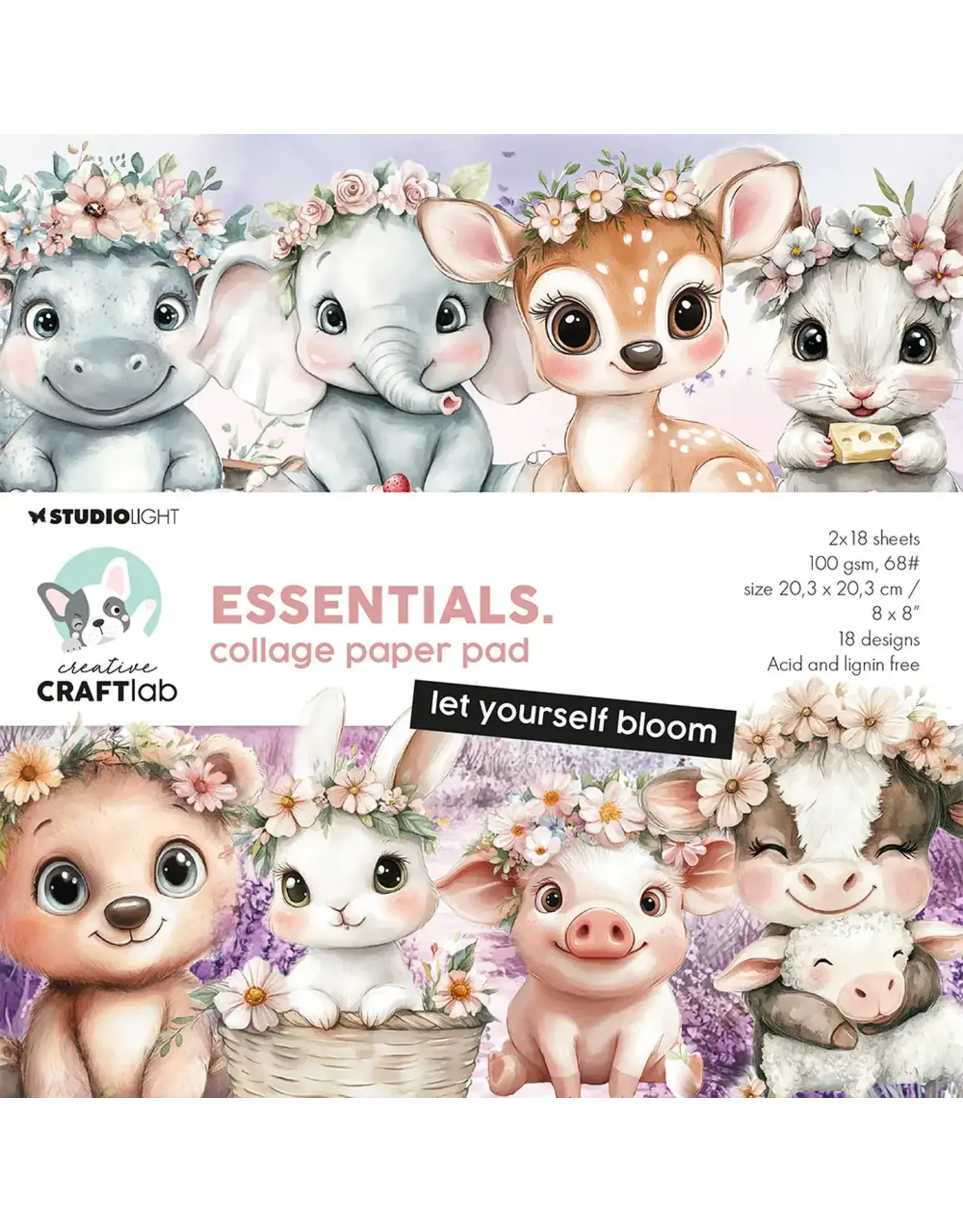 STUDIOLIGHT STUDIOLIGHT ESSENTIALS LET YOURSELF BLOOM 8x8 PAPER PAD