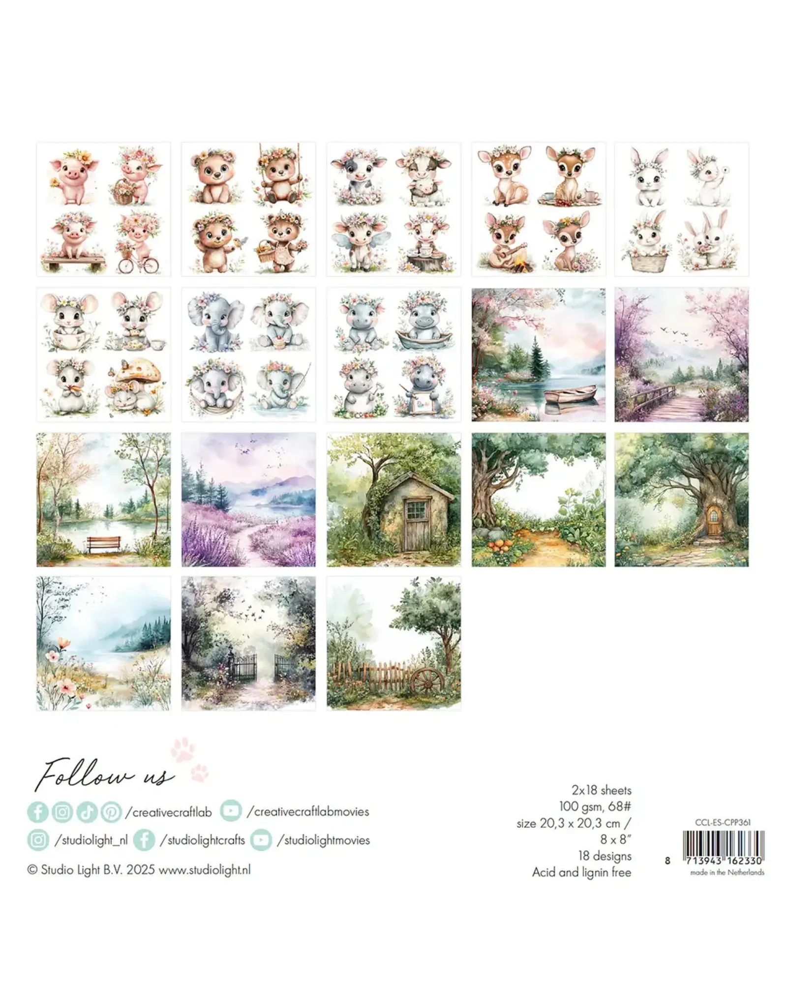 STUDIOLIGHT STUDIOLIGHT ESSENTIALS LET YOURSELF BLOOM 8x8 PAPER PAD