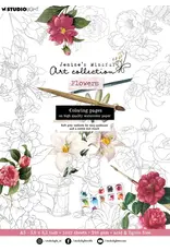 STUDIOLIGHT STUDIOLIGHT JENINE'S MINDFUL ART COLLECTION FLOWERS ESSENTIALS COLORING PAPER PAD 20 SHEETS