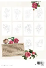 STUDIOLIGHT STUDIOLIGHT JENINE'S MINDFUL ART COLLECTION FLOWERS ESSENTIALS COLORING PAPER PAD 20 SHEETS