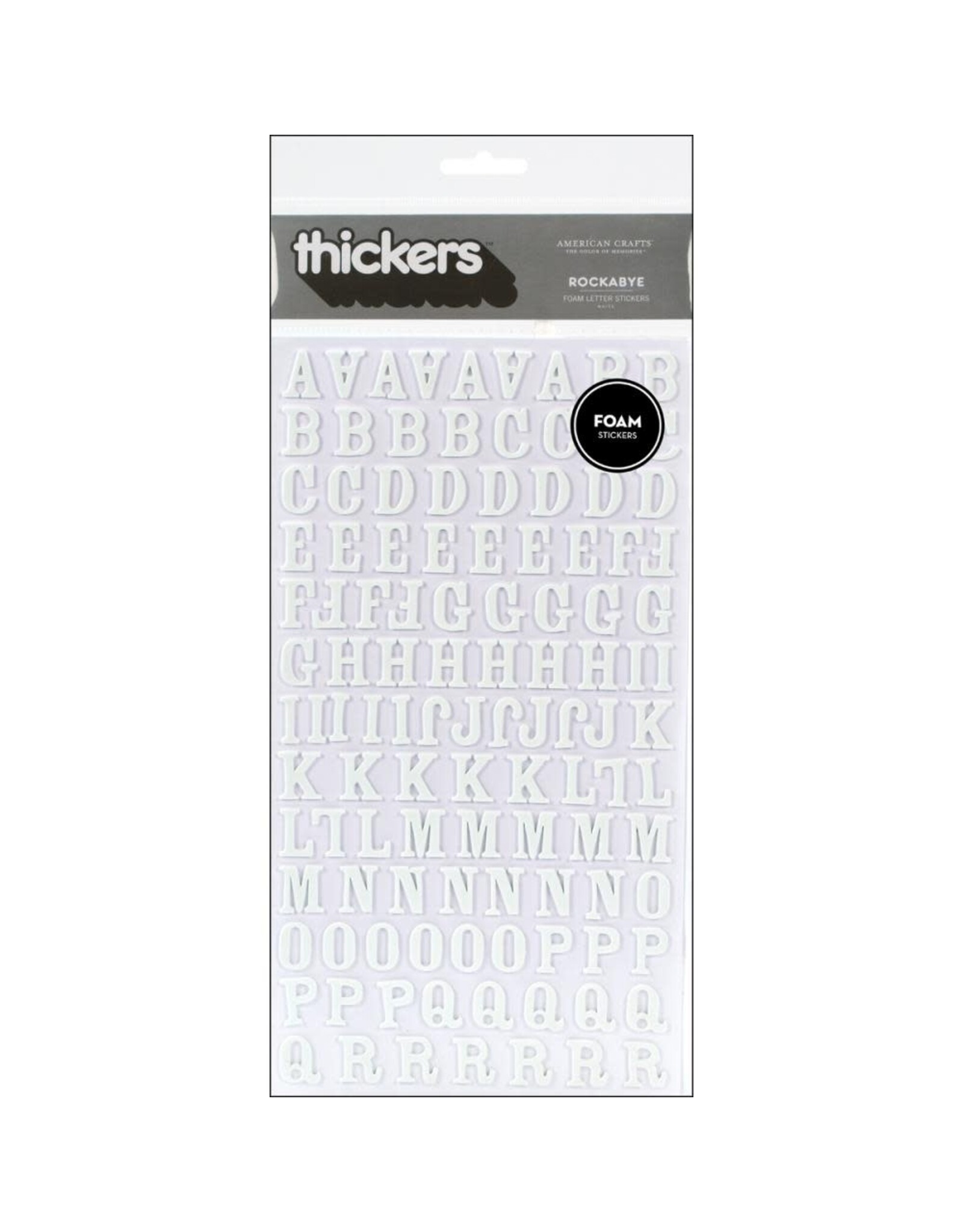 AMERICAN CRAFTS AMERICAN CRAFTS ROCKABYE WHITE ALPHABET THICKERS
