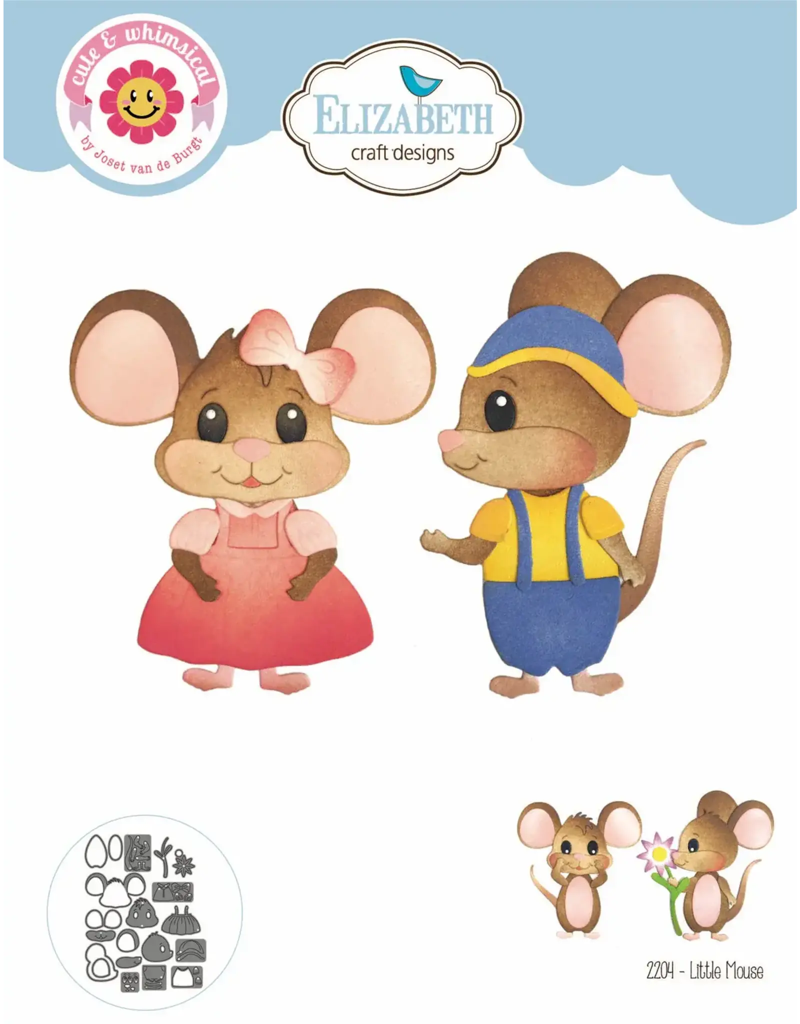 ELIZABETH CRAFT DESIGNS ELIZABETH CRAFT DESIGNS CUTE & WHIMSICAL BY JOSET VAN DE BURGT LITTLE MOUSE DIE SET