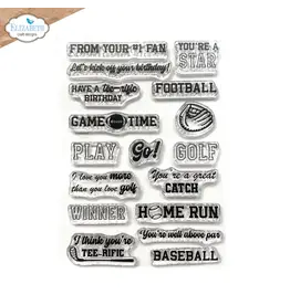 ELIZABETH CRAFT DESIGNS ELIZABETH CRAFT DESIGNS CUTE & WHIMSICAL GOOD TIMES SPORTS SENTIMENTS CLEAR STAMP SET