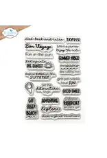 ELIZABETH CRAFT DESIGNS ELIZABETH CRAFT DESIGNS CUTE & WHIMSICAL GOOD TIMES SUMMER TRAVEL SENTIMENTS CLEAR STAMP SET