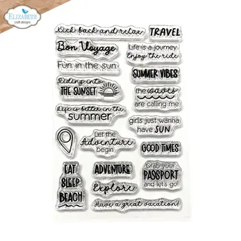 ELIZABETH CRAFT DESIGNS ELIZABETH CRAFT DESIGNS CUTE & WHIMSICAL GOOD TIMES SUMMER TRAVEL SENTIMENTS CLEAR STAMP SET