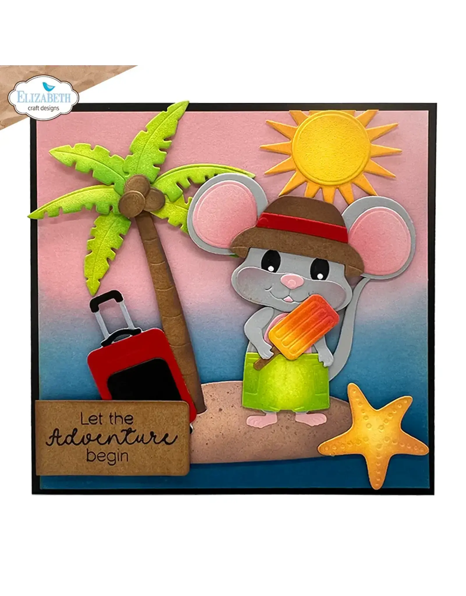 ELIZABETH CRAFT DESIGNS ELIZABETH CRAFT DESIGNS CUTE & WHIMSICAL GOOD TIMES SUMMER TRAVEL SENTIMENTS CLEAR STAMP SET