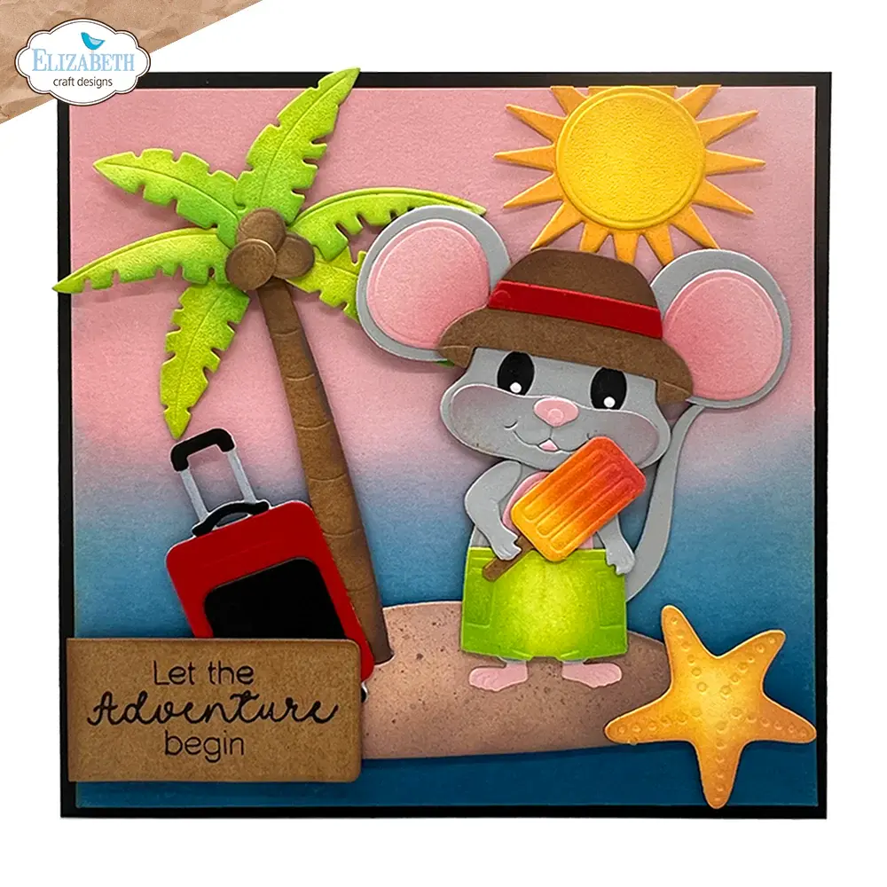 ELIZABETH CRAFT DESIGNS ELIZABETH CRAFT DESIGNS CUTE & WHIMSICAL GOOD TIMES SUMMER TRAVEL SENTIMENTS CLEAR STAMP SET