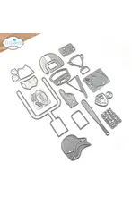 ELIZABETH CRAFT DESIGNS ELIZABETH CRAFT DESIGNS CUTE & WHIMSICAL GOOD TIMES BY JOSET VAN DE BURGT FOOTBALL/BASEBALL ACCESSORIES DIE SET