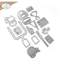 ELIZABETH CRAFT DESIGNS ELIZABETH CRAFT DESIGNS CUTE & WHIMSICAL GOOD TIMES BY JOSET VAN DE BURGT FOOTBALL/BASEBALL ACCESSORIES DIE SET