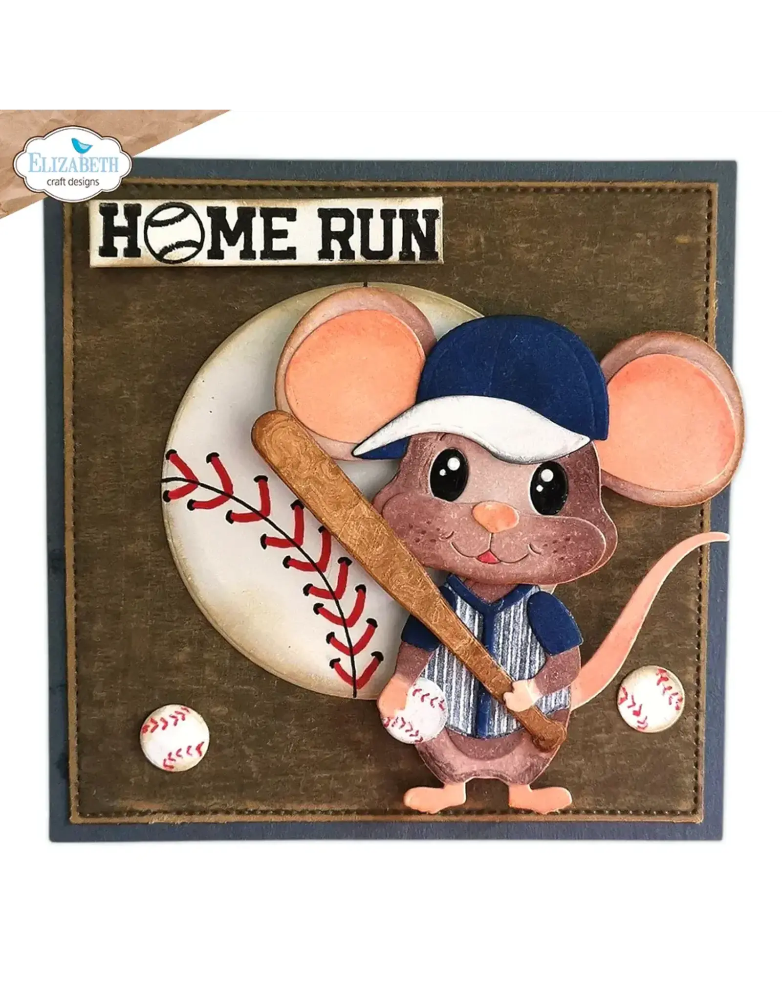 ELIZABETH CRAFT DESIGNS ELIZABETH CRAFT DESIGNS CUTE & WHIMSICAL GOOD TIMES BY JOSET VAN DE BURGT FOOTBALL/BASEBALL ACCESSORIES DIE SET